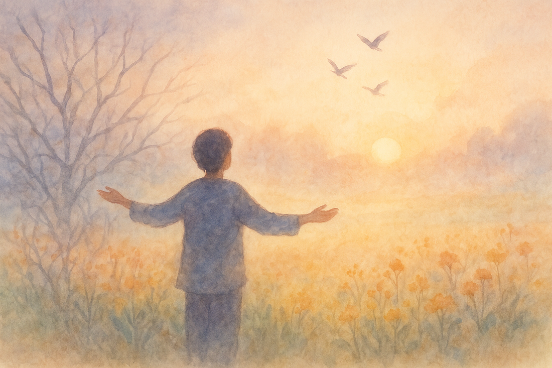 Person stepping into sunrise light symbolizing healing from toxic relationships and mental health recovery after leaving
