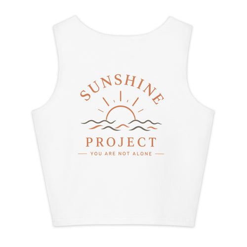 Sunshine Project You Are Not Alone cotton crop top in white – back view