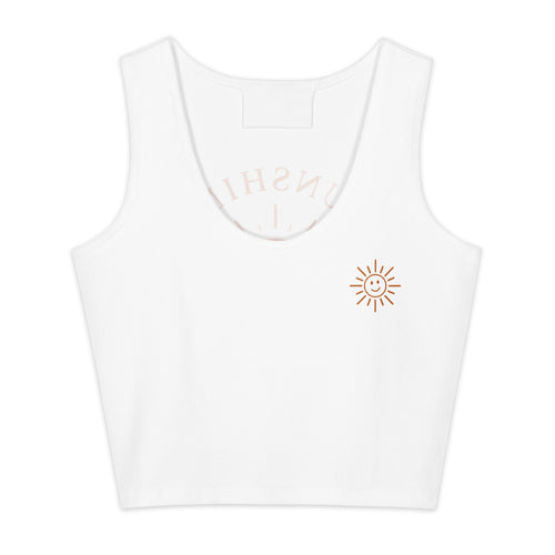 Sunshine Project You Are Not Alone cotton crop top in white – front view