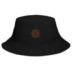 The Sunshine Project cotton bucket hat in black, front view