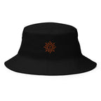 The Sunshine Project cotton bucket hat in black, front view