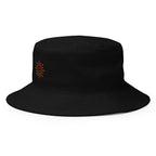 The Sunshine Project cotton bucket hat in black, angled front view