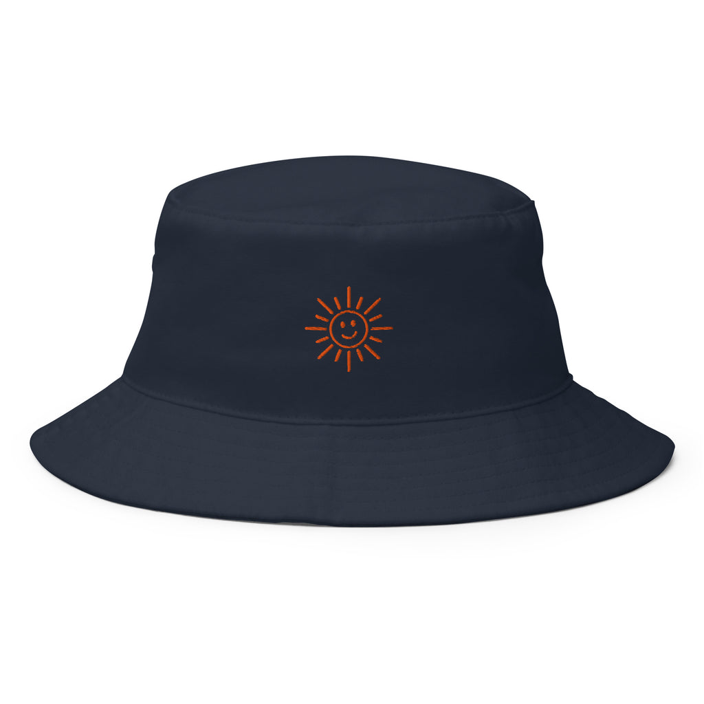 The Sunshine Project cotton bucket hat in navy, front view