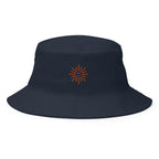 The Sunshine Project cotton bucket hat in navy, front view