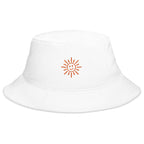 The Sunshine Project cotton bucket hat in white, front view