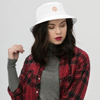 The Sunshine Project cotton bucket hat in white, front view