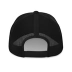 The Sunshine Project mesh-back trucker hat in black, back view