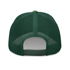 The Sunshine Project mesh-back trucker hat in evergreen, back view