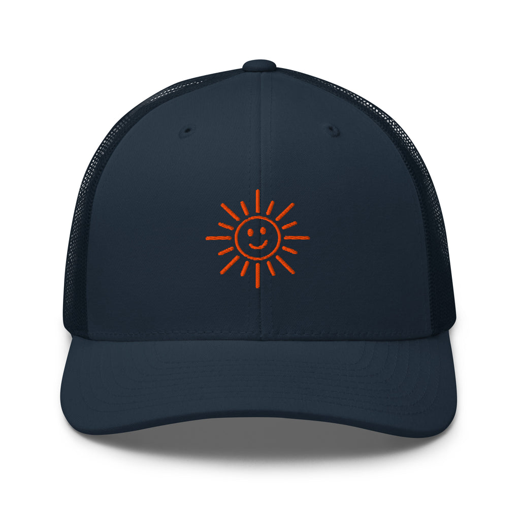 The Sunshine Project mesh-back trucker hat in navy, front view