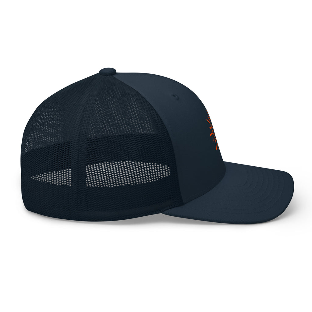The Sunshine Project mesh-back trucker hat in navy, right side view