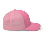 The Sunshine Project mesh-back trucker hat in pink, right side view