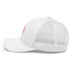 The Sunshine Project mesh-back trucker hat in white, left side view