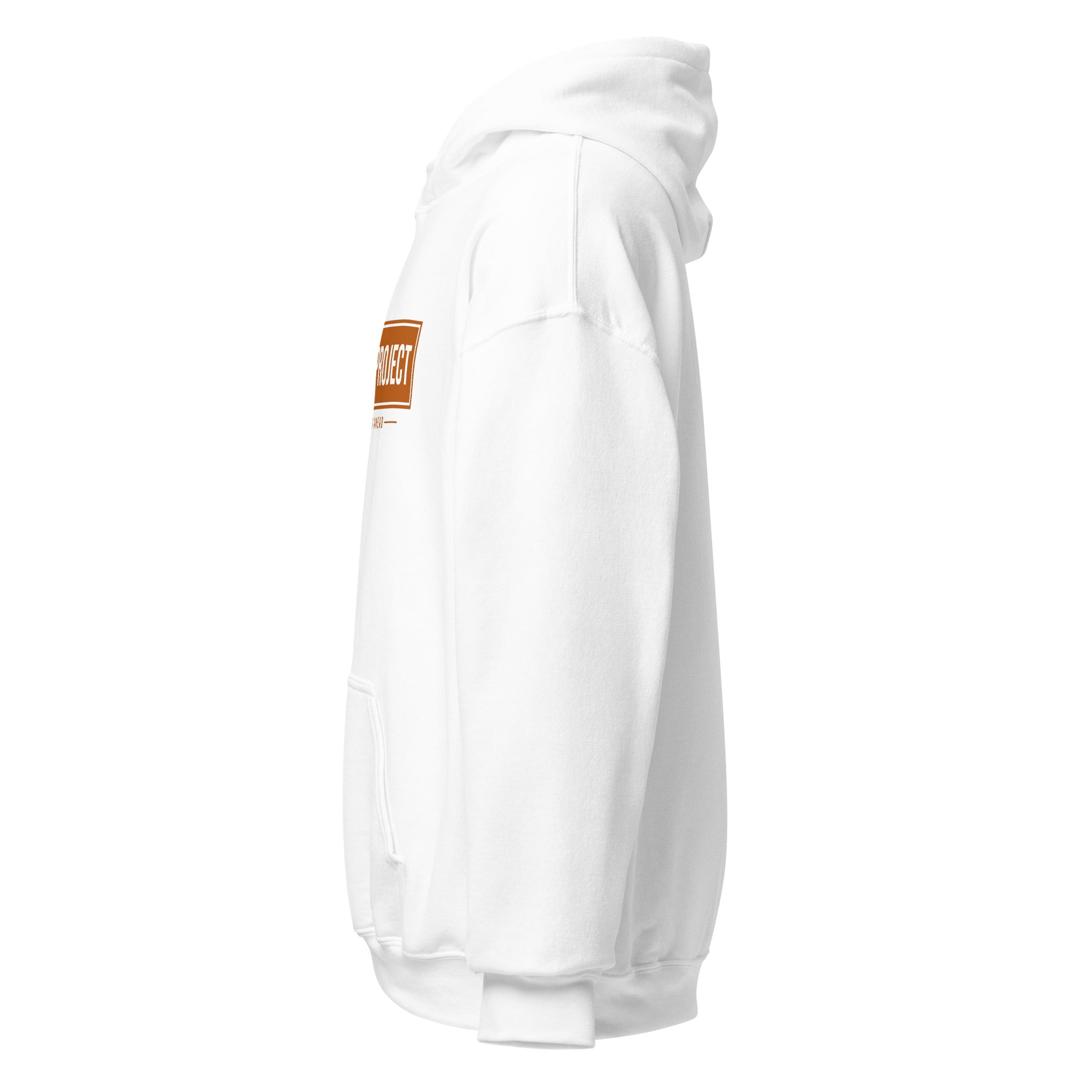 Sunshine Project Brighter Days Ahead unisex hoodie in white, left side view