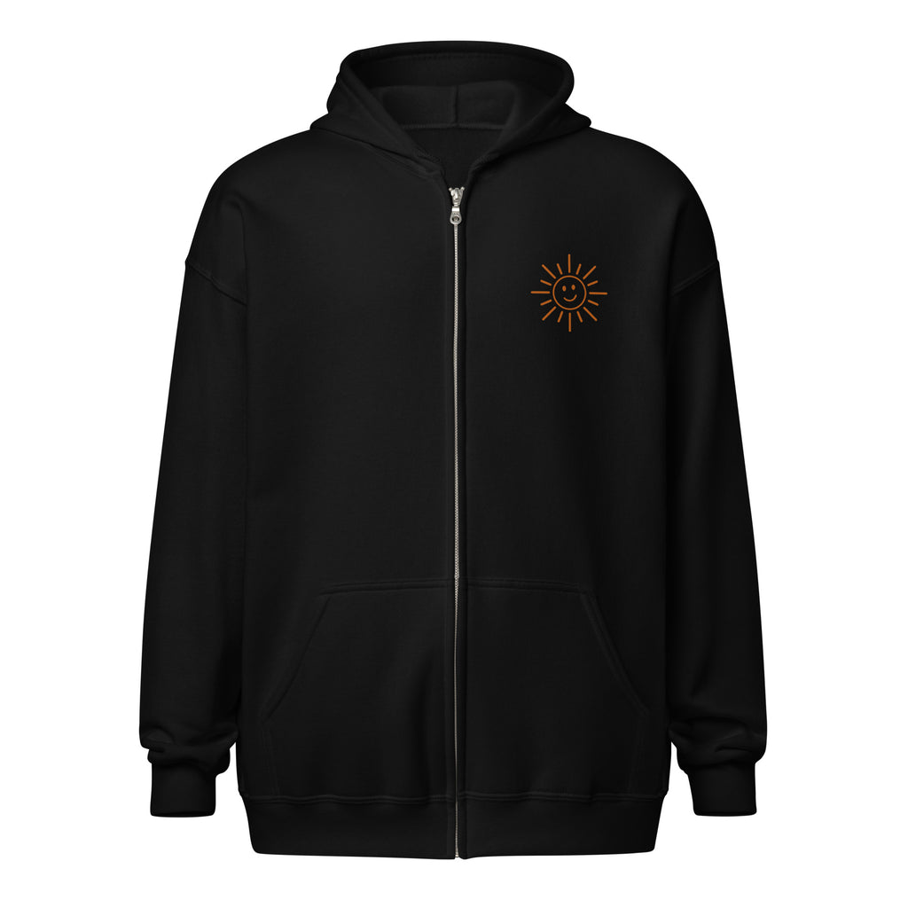 Sunshine Project You Are Not Alone zip-up hoodie in black – front view