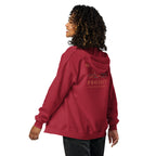 Sunshine Project You Are Not Alone zip-up hoodie in cardinal red – back view