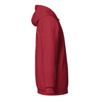Sunshine Project You Are Not Alone zip-up hoodie in cardinal red – right view
