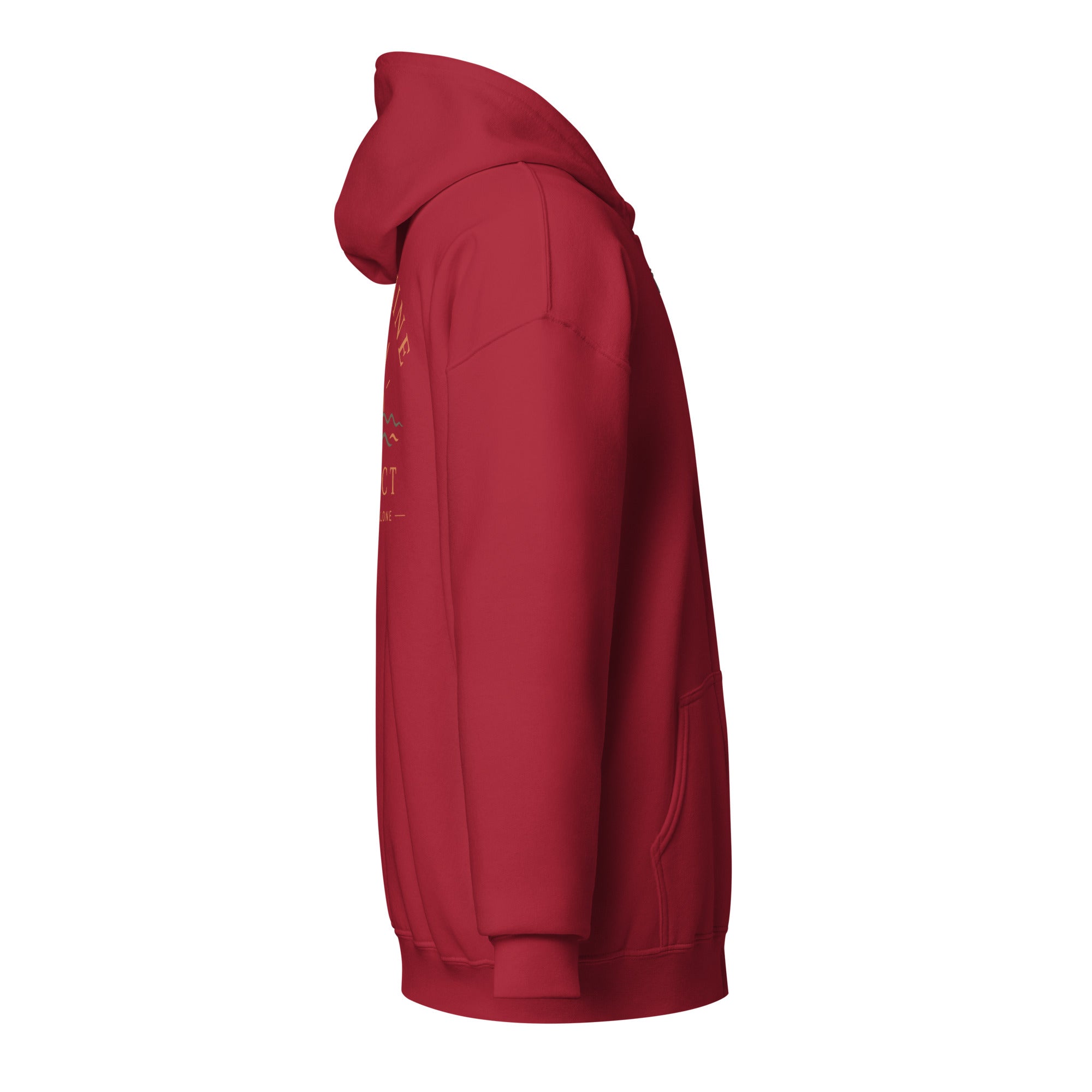 Sunshine Project You Are Not Alone zip-up hoodie in cardinal red – right view
