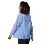 Sunshine Project You Are Not Alone zip-up hoodie in carolina blue – back view