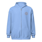Sunshine Project You Are Not Alone zip-up hoodie in carolina blue – front view