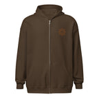 Sunshine Project You Are Not Alone zip-up hoodie in dark chocolate – front view