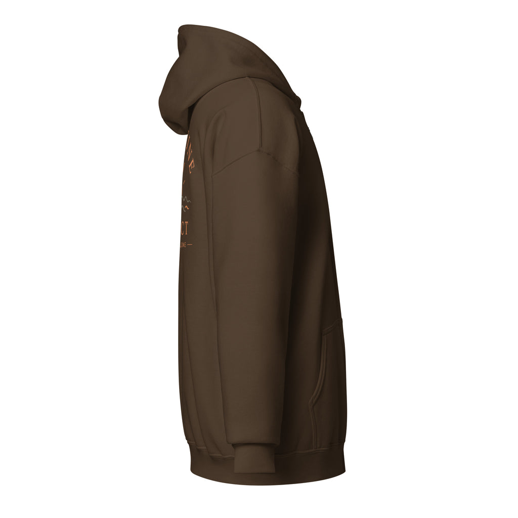 Sunshine Project You Are Not Alone zip-up hoodie in dark chocolate – right view