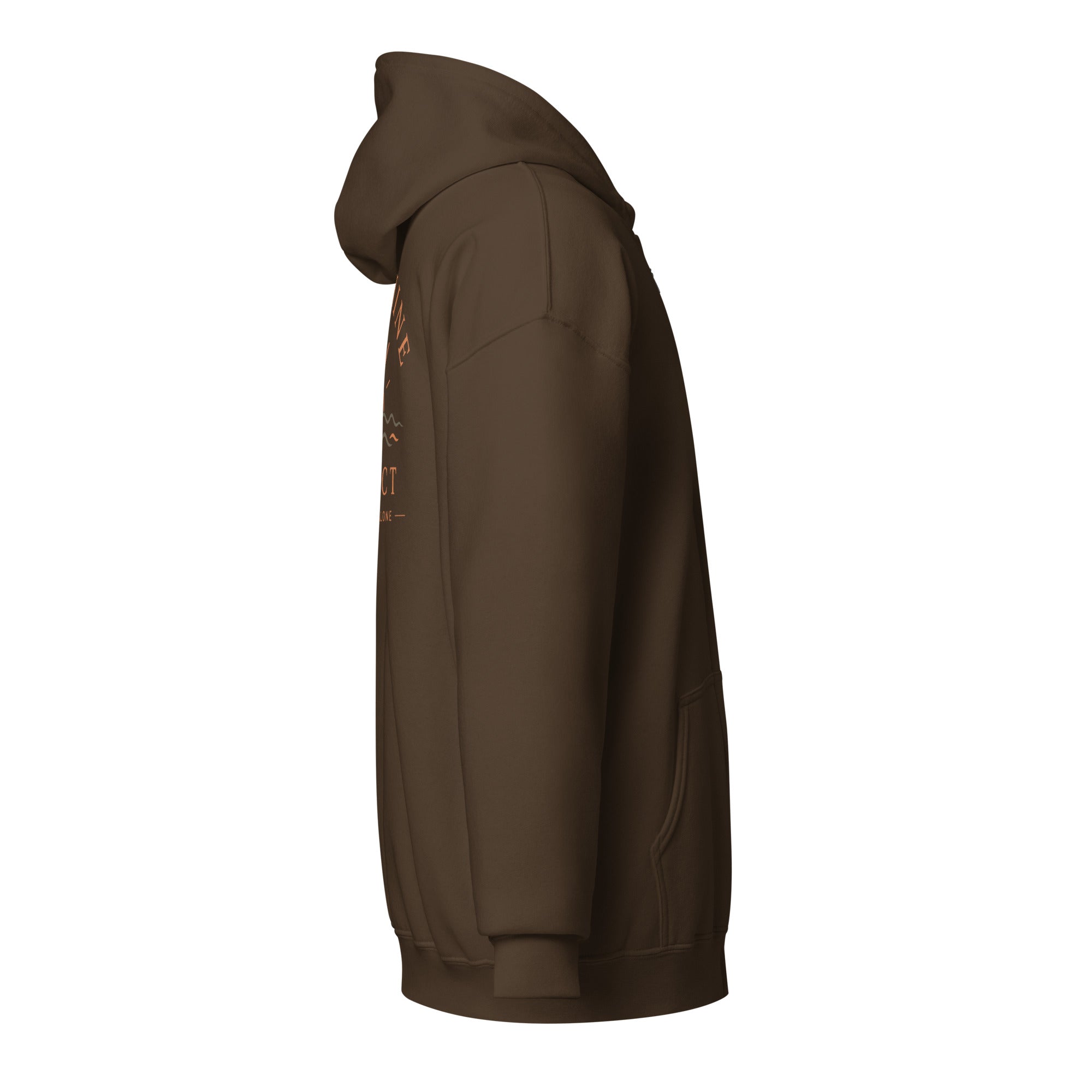 Sunshine Project You Are Not Alone zip-up hoodie in dark chocolate – right view