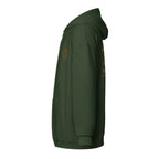 Sunshine Project You Are Not Alone zip-up hoodie in forest green – left view