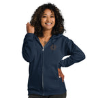 Sunshine Project You Are Not Alone zip-up hoodie in navy – front view