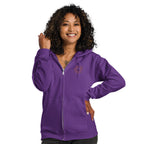 Sunshine Project You Are Not Alone zip-up hoodie in purple – front view