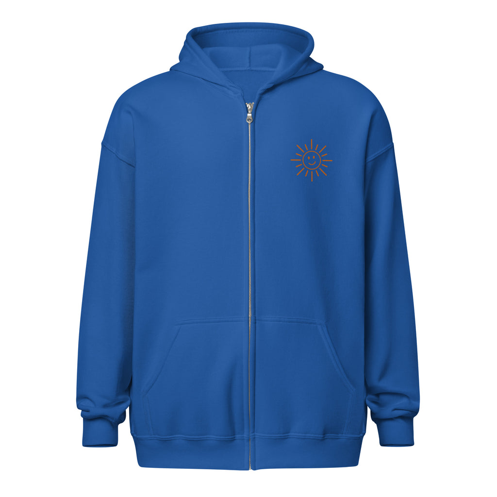Sunshine Project You Are Not Alone zip-up hoodie in royal – front view