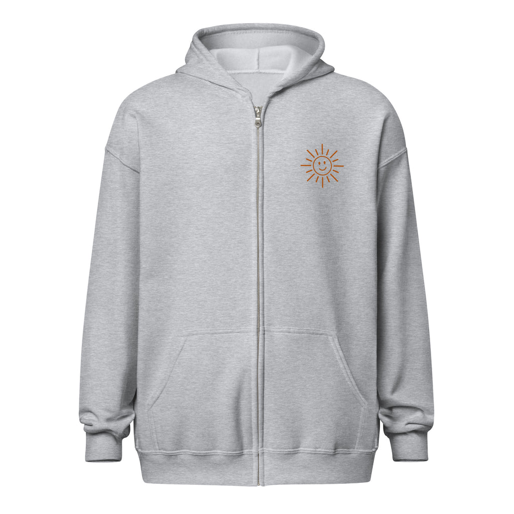 Sunshine Project You Are Not Alone zip-up hoodie in sport grey – front view