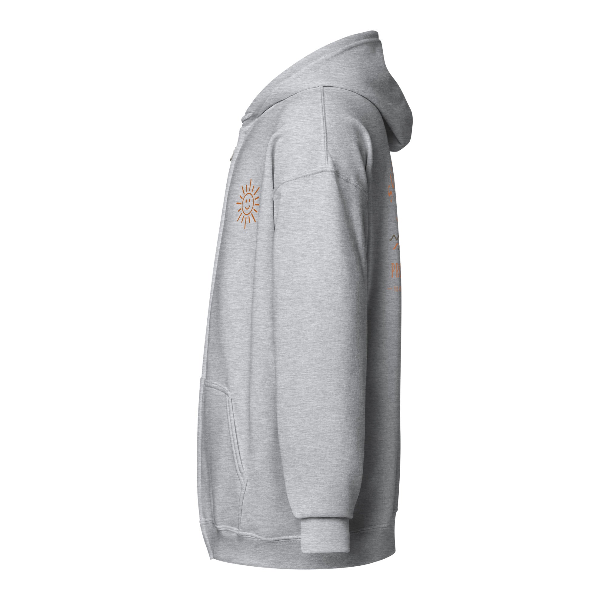 Sunshine Project You Are Not Alone zip-up hoodie in sport grey – left view