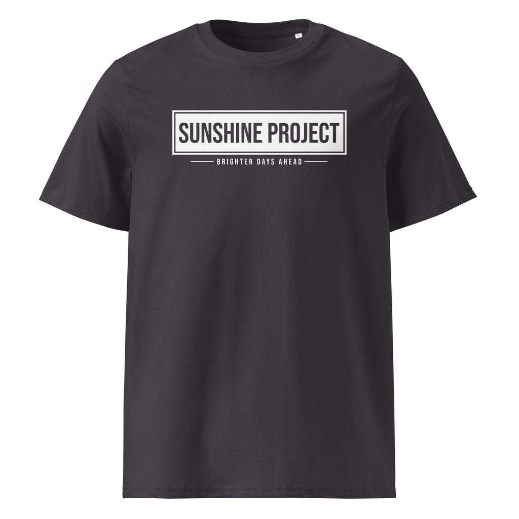 Sunshine Project Brighter Days Ahead organic cotton t-shirt in anthracite — front view