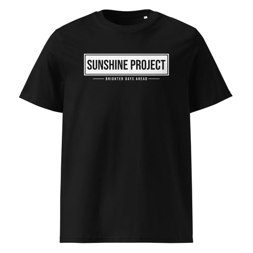 Sunshine Project Brighter Days Ahead organic cotton t-shirt in black — front view