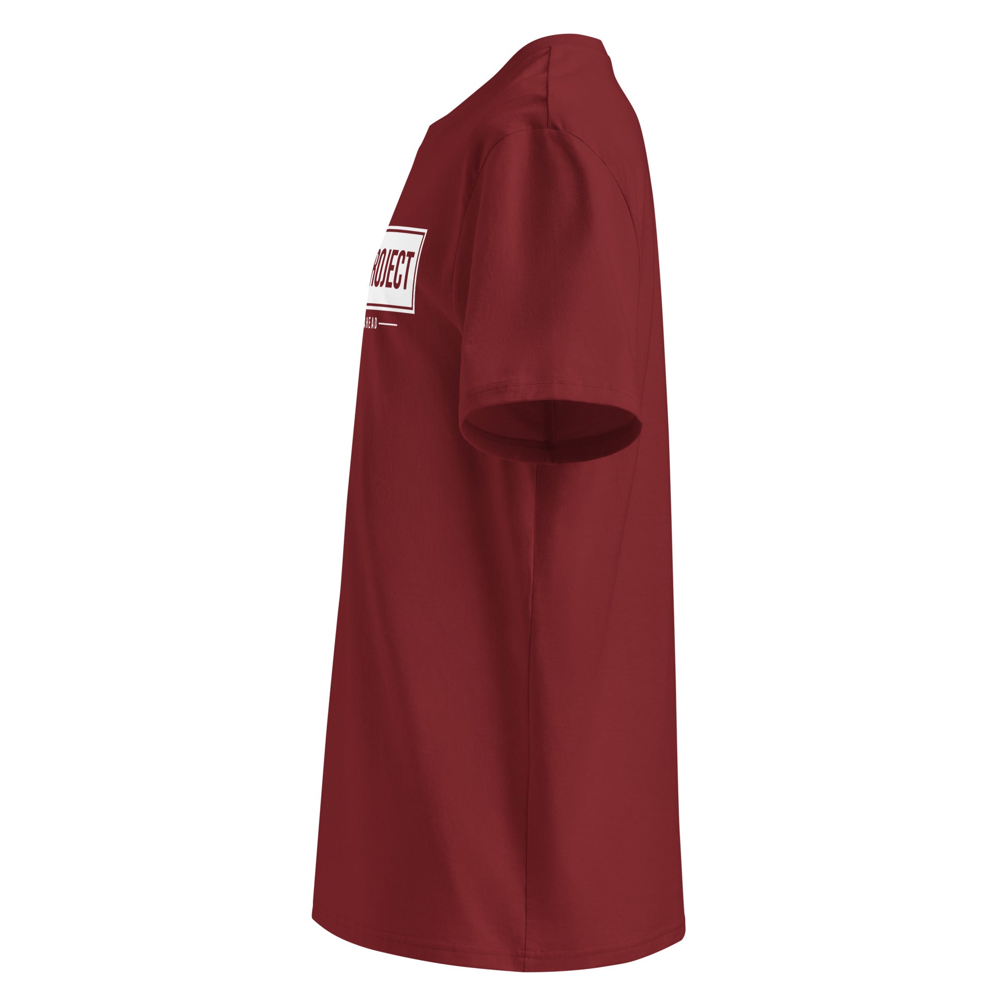 Brighter Days Ahead unisex organic t-shirt by Sunshine Project in burgundy — left side view