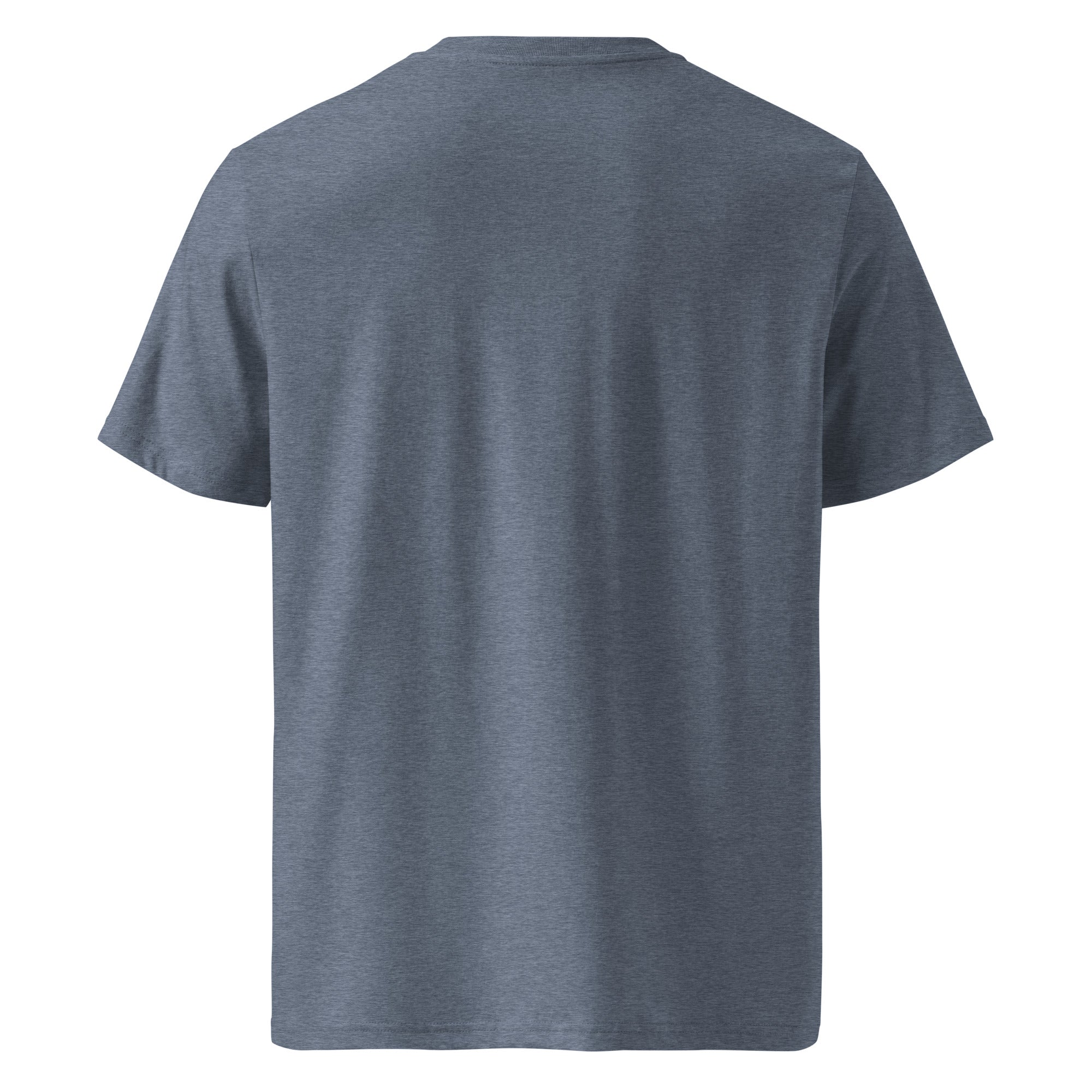 Sunshine Project Brighter Days Ahead mental health tee in dark heather blue — back view