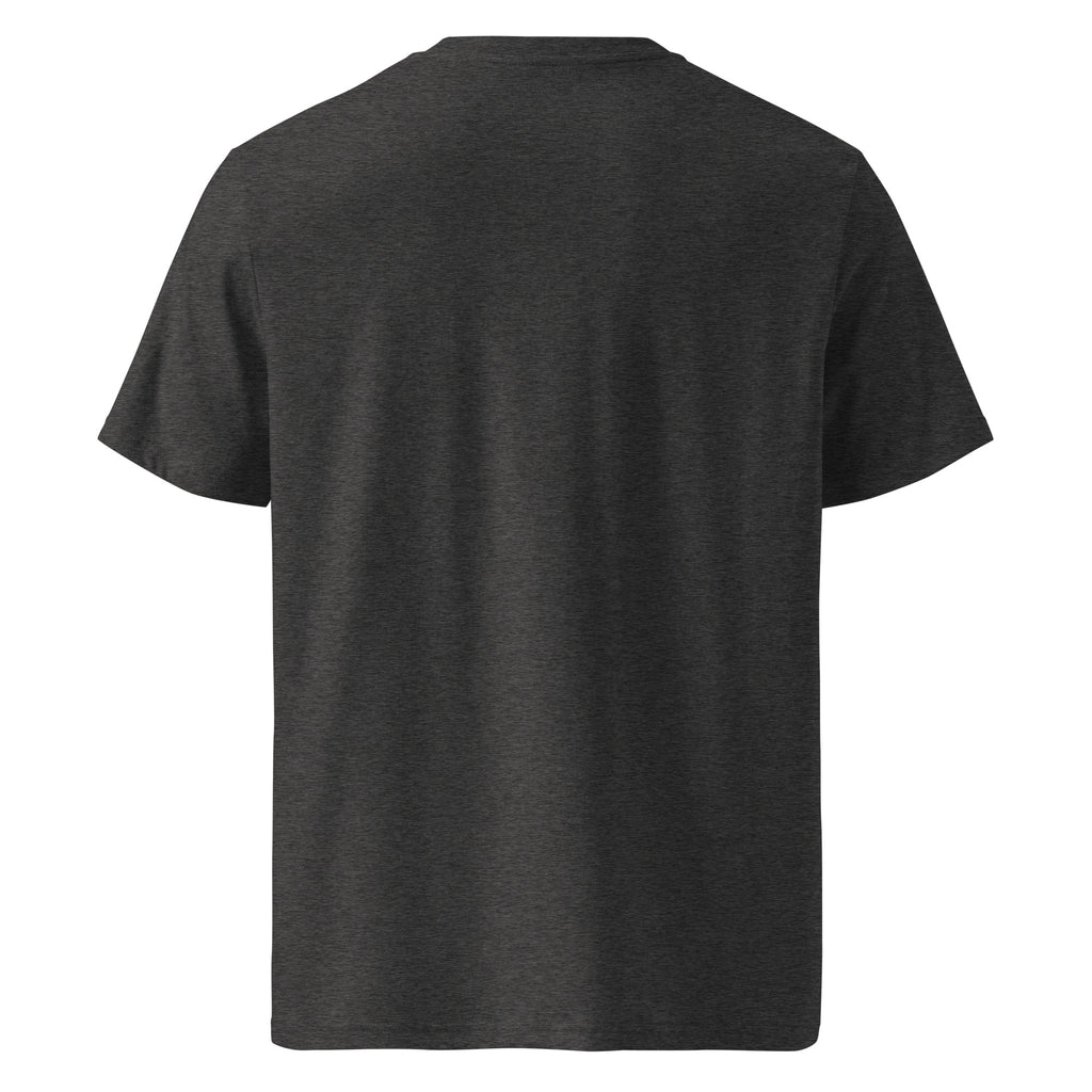 Sunshine Project Brighter Days Ahead mental health tee in dark heather grey — back view