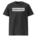 Sunshine Project Brighter Days Ahead organic cotton t-shirt in dark heather grey — front view