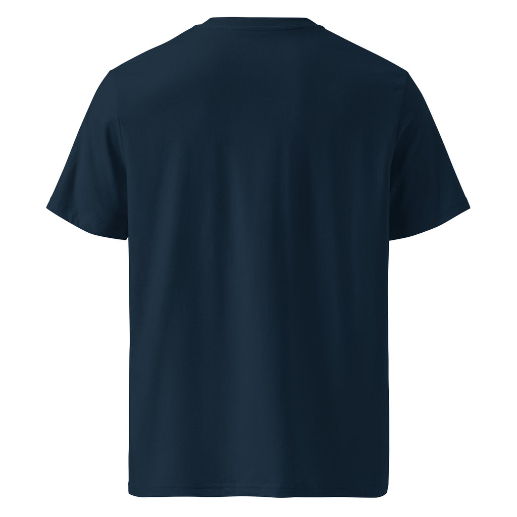 Sunshine Project Brighter Days Ahead mental health tee in french navy — back view