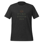 The Sunshine Project It's Okay to Not Be Okay tee in dark grey heather, front view