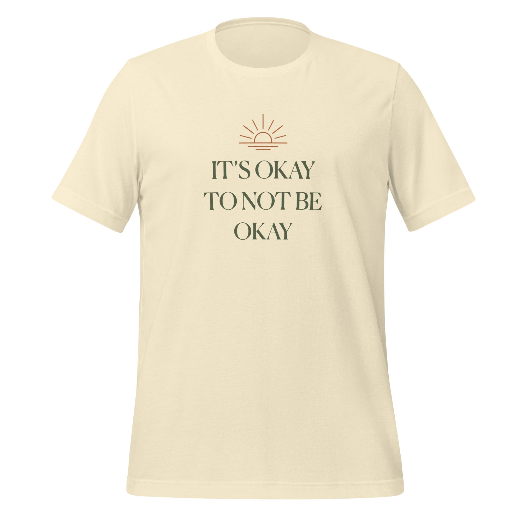The Sunshine Project It's Okay to Not Be Okay tee in natural, front view