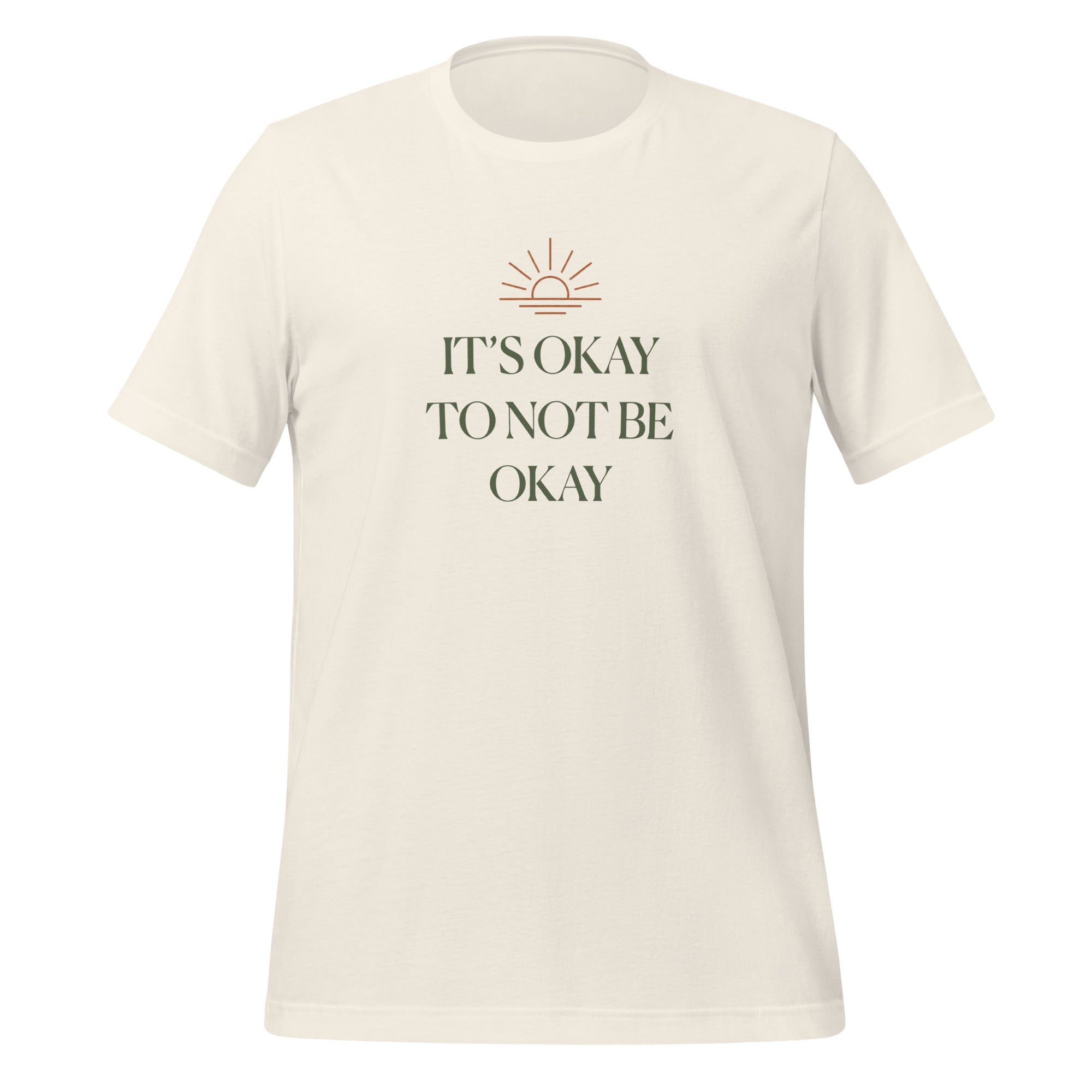 The Sunshine Project It's Okay to Not Be Okay tee in vintage white, front view