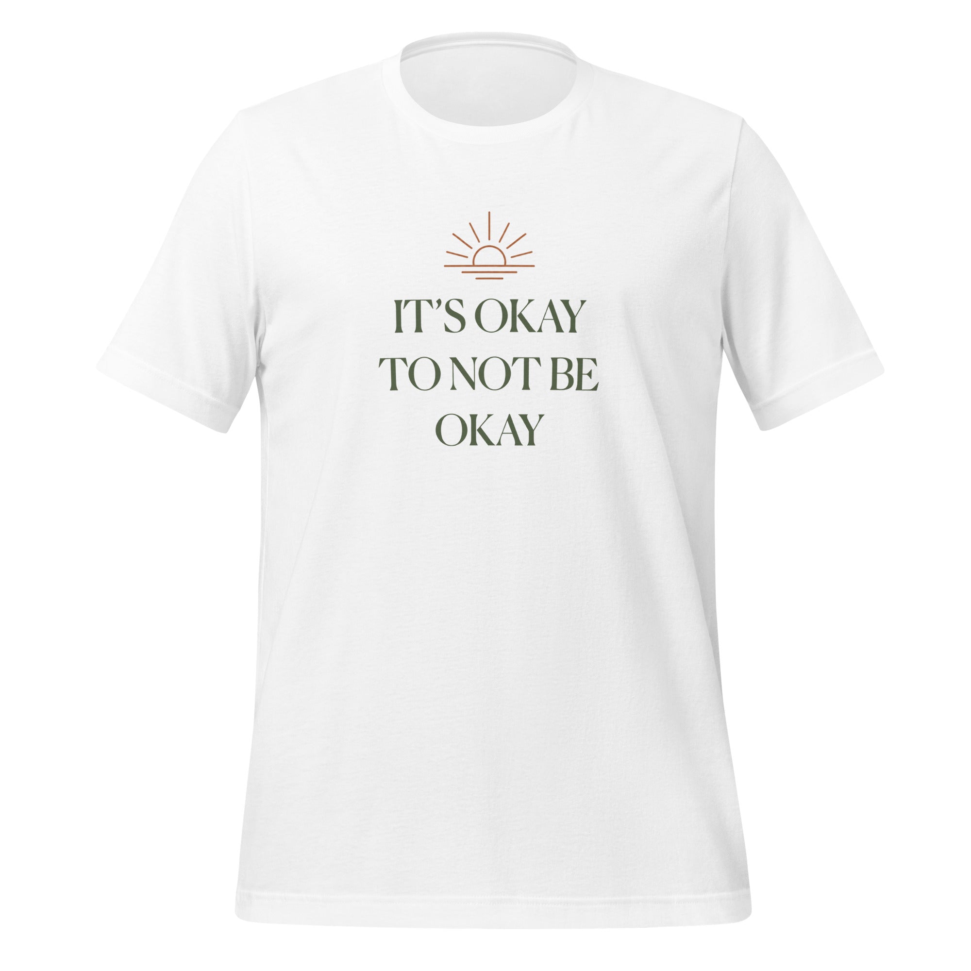The Sunshine Project It's Okay to Not Be Okay tee in white, front view