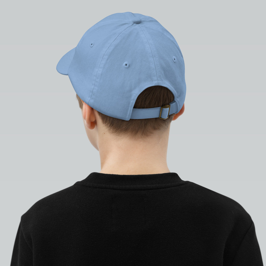 The Sunshine Project youth baseball cap in Blue, back view