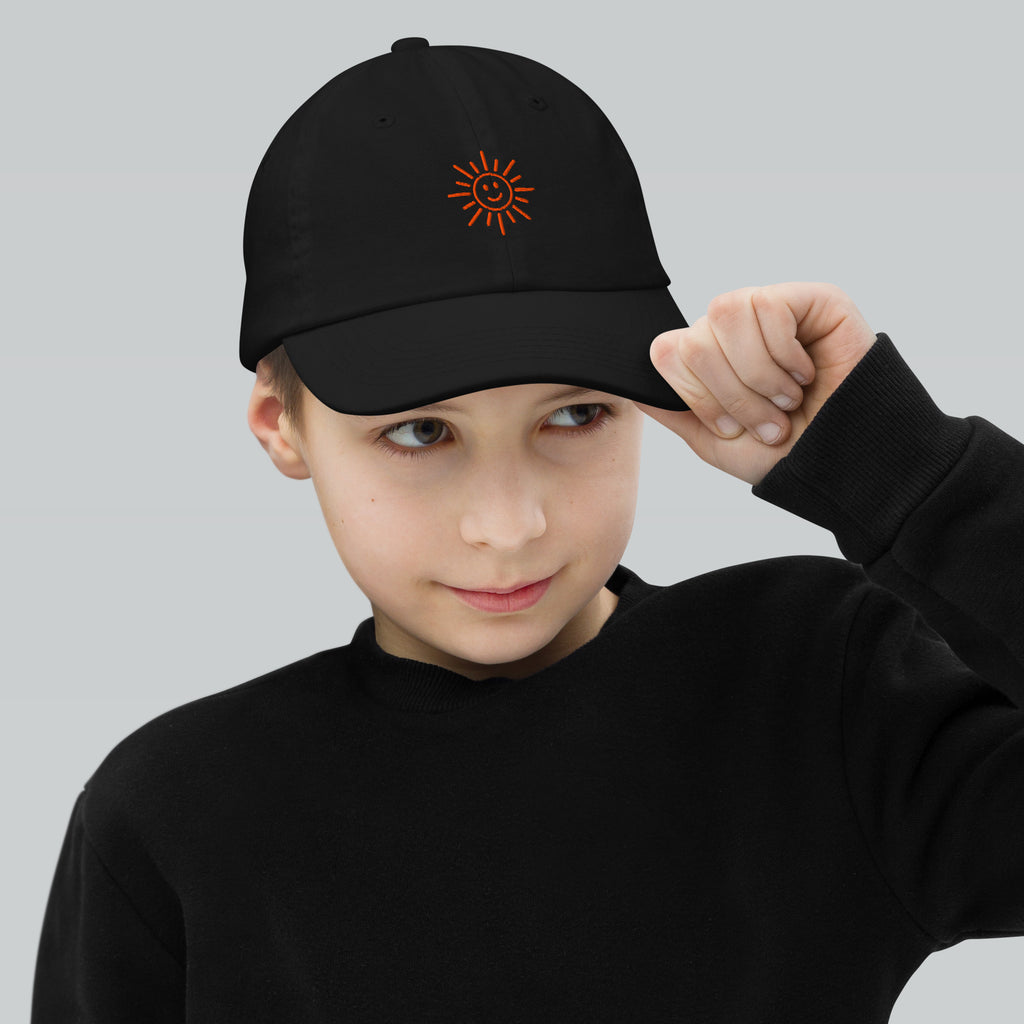 The Sunshine Project youth baseball cap in Black, front view
