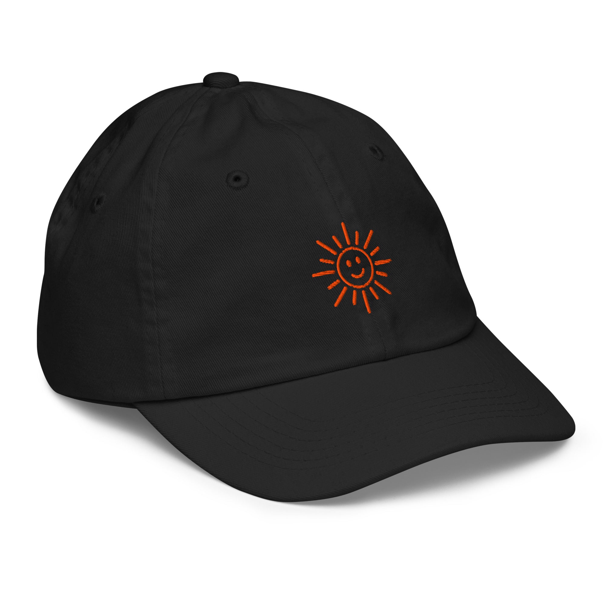 The Sunshine Project youth baseball cap in Black, front-right view