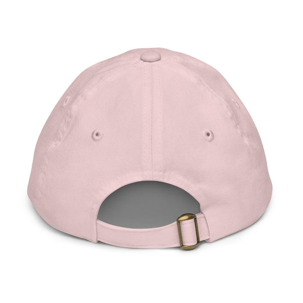 The Sunshine Project youth baseball cap in Pink, back view