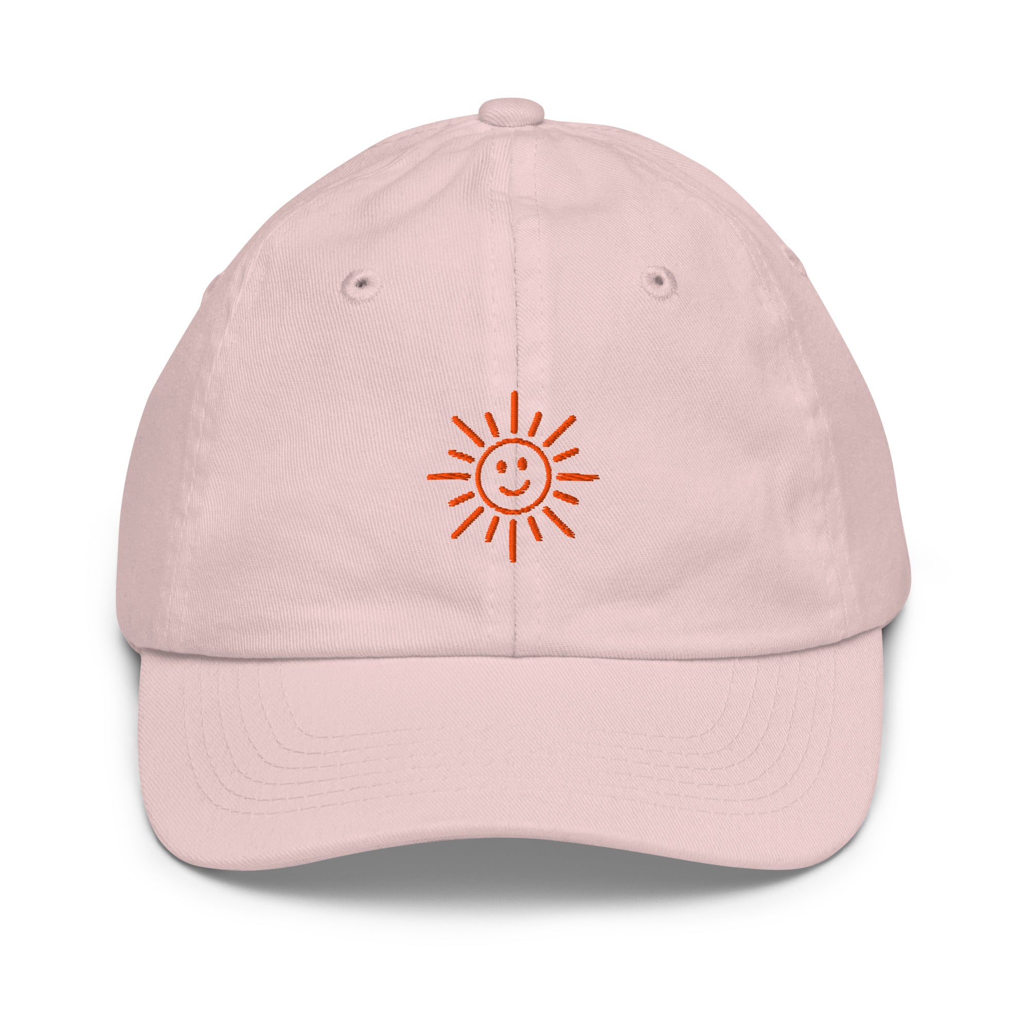 The Sunshine Project youth baseball cap in Pink, front view