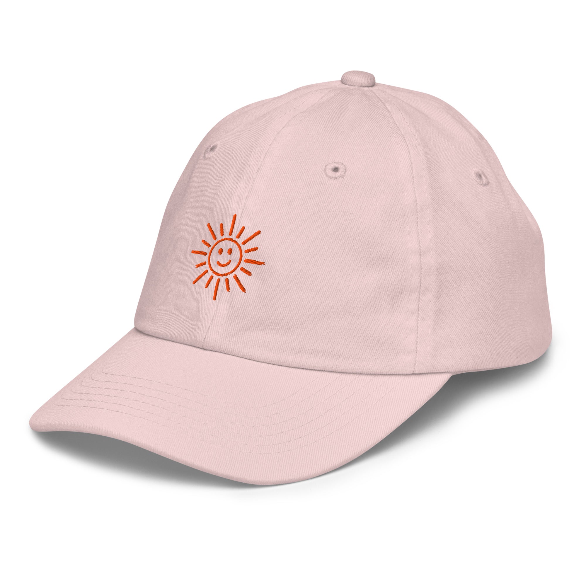 The Sunshine Project youth baseball cap in Pink, front-left view