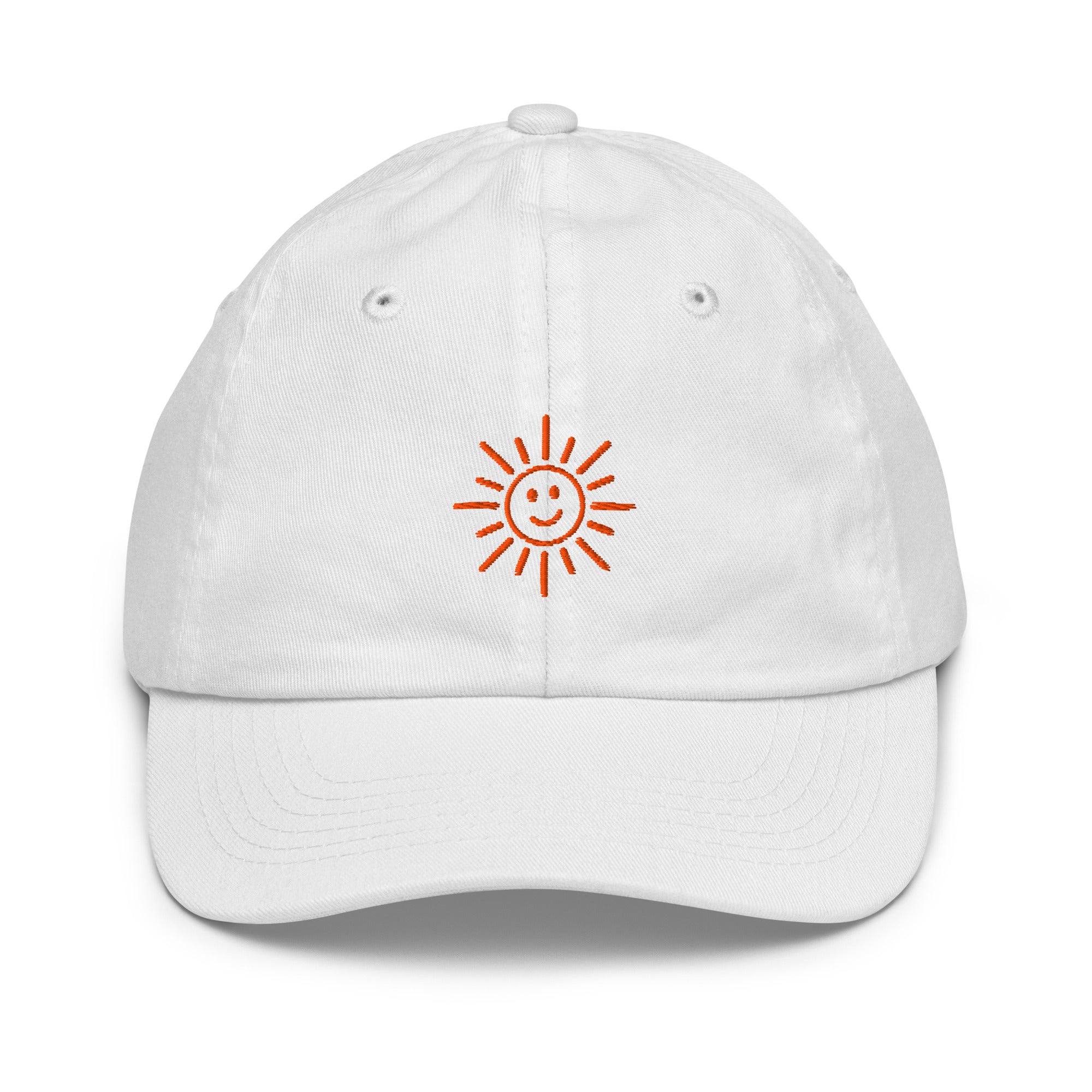 The Sunshine Project youth baseball cap in White, front view